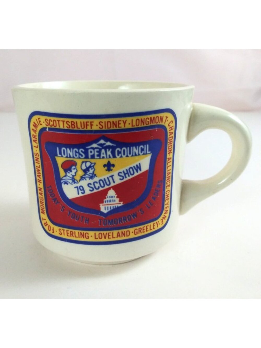 Vintage Longs Peak Council 79 Scout Show Boy Scouts Coffee Cup Made In USA